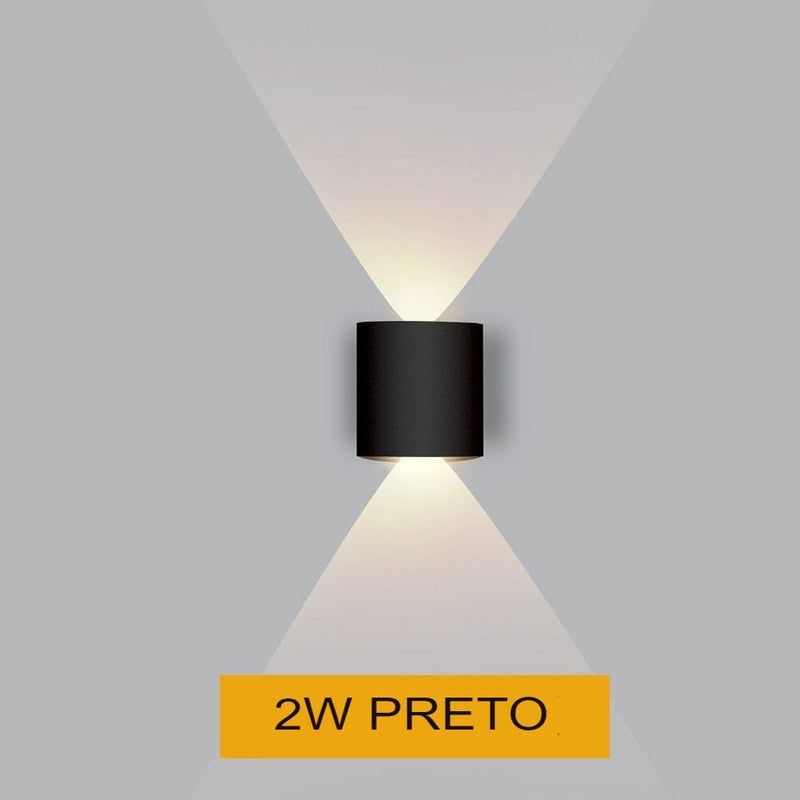 Arandela de Parede Externa em LED Á prova d'água Arandela de Parede Paneshopping.com Preto 2W 