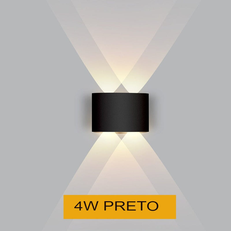 Arandela de Parede Externa em LED Á prova d'água Arandela de Parede Paneshopping.com Preto 4W 