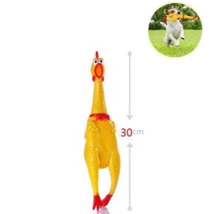 Brinquedo em formato de frango de borracha para pets 0 NACIONA1SS 31cm 
