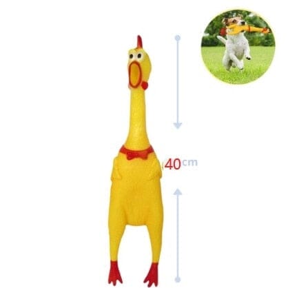 Brinquedo em formato de frango de borracha para pets 0 NACIONA1SS 39cm 