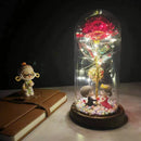 2022 LED Enchanted Galaxy Rose Eternal 24K Gold Foil Flower With Fairy String Lights In Dome For Christmas Valentine's Day Gift Paneshopping.com 015 