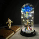 2022 LED Enchanted Galaxy Rose Eternal 24K Gold Foil Flower With Fairy String Lights In Dome For Christmas Valentine's Day Gift Paneshopping.com 024 