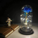 2022 LED Enchanted Galaxy Rose Eternal 24K Gold Foil Flower With Fairy String Lights In Dome For Christmas Valentine's Day Gift Paneshopping.com 027 
