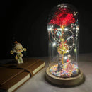 2022 LED Enchanted Galaxy Rose Eternal 24K Gold Foil Flower With Fairy String Lights In Dome For Christmas Valentine's Day Gift Paneshopping.com 