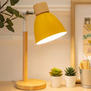 Arandela de Mesa Wooden Regulável com Interruptor Iluminação 47 (205,83) Casas Gael 