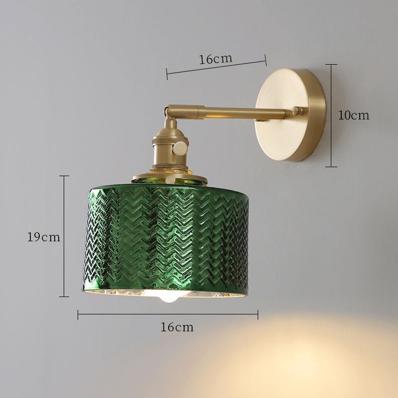 Arandela Vintage Metal e Vidro Iluminação 27 (284,67) Casas Gael Verde 