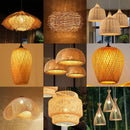 Bamboo Hanging Lamp Pendant Ceiling Light Rattan Wicker Lustre Hand Knit Braiding Suspended Home Dining люстра потолочная Paneshopping.com 