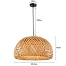 Bamboo Hanging Lamp Pendant Ceiling Light Rattan Wicker Lustre Hand Knit Braiding Suspended Home Dining люстра потолочная Paneshopping.com Black Base 28.5cm Standard Set 