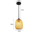 Bamboo Hanging Lamp Pendant Ceiling Light Rattan Wicker Lustre Hand Knit Braiding Suspended Home Dining люстра потолочная Paneshopping.com Dia 15x18cm Standard Set 
