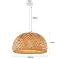 Bamboo Hanging Lamp Pendant Ceiling Light Rattan Wicker Lustre Hand Knit Braiding Suspended Home Dining люстра потолочная Paneshopping.com White Base 28.5cm Standard Set 