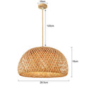 Bamboo Hanging Lamp Pendant Ceiling Light Rattan Wicker Lustre Hand Knit Braiding Suspended Home Dining люстра потолочная Paneshopping.com Wood Base 28.5cm Standard Set 