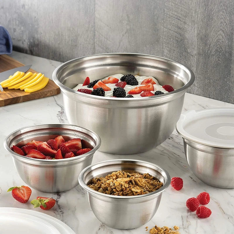 Conjunto de Tigelas em Aço Inoxidável Jogo de Tigelas de Aço Paneshopping.com 