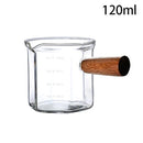 Copo de medição de café expresso com cabo de madeira. 0 casa,mesa e jardim 120ml Hexágono 