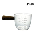 Copo de medição de café expresso com cabo de madeira. 0 casa,mesa e jardim 140ml 