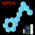 Luminária de LED Hexagonal Controle Remoto TouCloud Luminária de LED Hexagonal Controle Remoto TouCloud Paneshopping.com 12 PCS USB Plug 