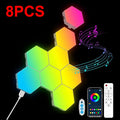 Luminária de LED Hexagonal Controle Remoto TouCloud Luminária de LED Hexagonal Controle Remoto TouCloud Paneshopping.com 8 PCS USB Plug 