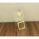 Placa Pix Pagamento QRCode De Mesa Balcão c/ Base - Acrílico 0 shopee 