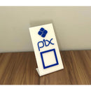 Placa Pix Pagamento QRCode De Mesa Balcão c/ Base - Acrílico 0 shopee Branco c/ Azul 
