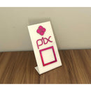 Placa Pix Pagamento QRCode De Mesa Balcão c/ Base - Acrílico 0 shopee Branco c/ Pink 