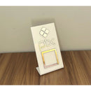 Placa Pix Pagamento QRCode De Mesa Balcão c/ Base - Acrílico 0 shopee Branco c/ Prata 