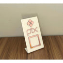 Placa Pix Pagamento QRCode De Mesa Balcão c/ Base - Acrílico 0 shopee Branco c/ Rose 