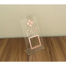 Placa Pix Pagamento QRCode De Mesa Balcão c/ Base - Acrílico 0 shopee Cristal c/ Rose 