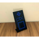 Placa Pix Pagamento QRCode De Mesa Balcão c/ Base - Acrílico 0 shopee Preto c/ Azul 
