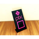 Placa Pix Pagamento QRCode De Mesa Balcão c/ Base - Acrílico 0 shopee Preto c/ Pink 