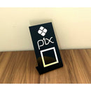 Placa Pix Pagamento QRCode De Mesa Balcão c/ Base - Acrílico 0 shopee Preto c/ Prata 