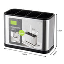 Porta Talher Inox de Pia Porta Talher Inox de Pia Loja 4 Compartimentos 