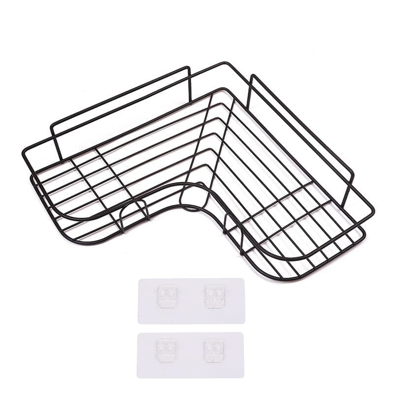 Prateleiras De Armazenamento De Canto De Parede Para O Banheiro. 0 casa,mesa e jardim Preto 
