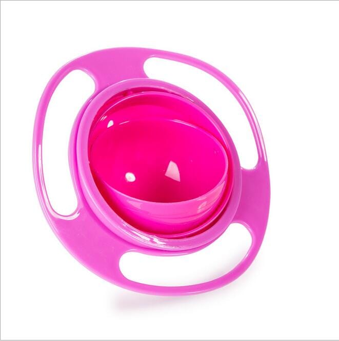 Prato Mágico Infantil Tigela 360 Giro Bowl Bebê Não Derrama Infantil Paneshopping Rosa 