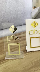 Placa Pix Pagamento QR Code De Mesa Balcão c/ Base - Acrílico