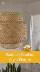 Pendente Para a Sala de Jantar Fibras Naturais Bambu