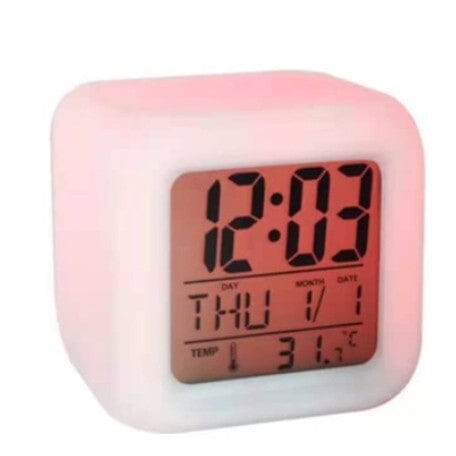 Relógio Cubo Digital Led Colorido Alarme Despertador De Cabeceira Relógio Cubo Digital Led Colorido Alarme Despertador De Cabeceira Paneshopping.com 
