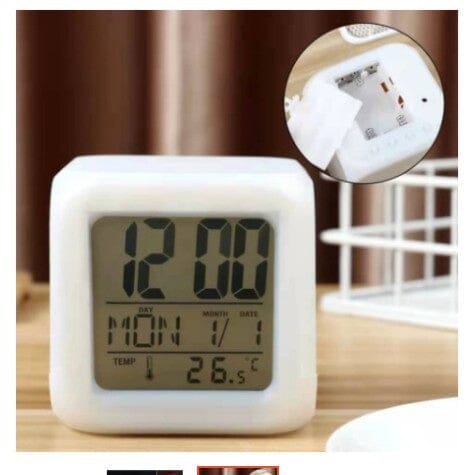 Relógio Cubo Digital Led Colorido Alarme Despertador De Cabeceira Relógio Cubo Digital Led Colorido Alarme Despertador De Cabeceira Paneshopping.com 