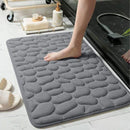 Tapete para banheiro antiderrapante absorvente e macio 60x40cm decoração 10 Paneshopping.com Cinza 