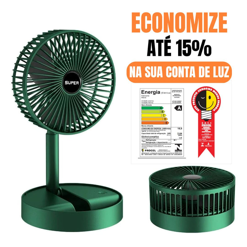 Ventilador Portátil Silencioso Inteligente Com Controle Remoto Ventilador Portátil Silencioso Inteligente - Power Fresh Loja 
