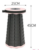 Banco Retrátil Portátil Com Alça - Bolça Banco Colorida Banco Paneshopping.com Rosa com Preto 