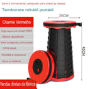 Banco Retrátil Portátil Com Alça - Bolça Banco Colorida Banco Paneshopping.com Vermelho com Preto 