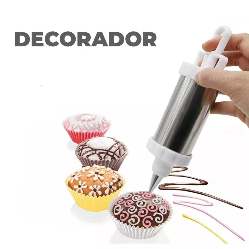 Decorador De Biscoitos Em Inox Tipo Seringa Com 4 Bicos para Confeitar + Espátula de Decoração Padaria, Confeitaria shopee 