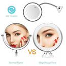 Espelho 360 Graus de Rotação 10x Ampliação Make C/ Luz Led - Beleza Minha loja 