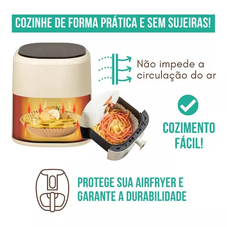 Forma Descartável Para Fritadeira Air Fryer Em Papel Antiaderente Redondo Cozinha shopee 