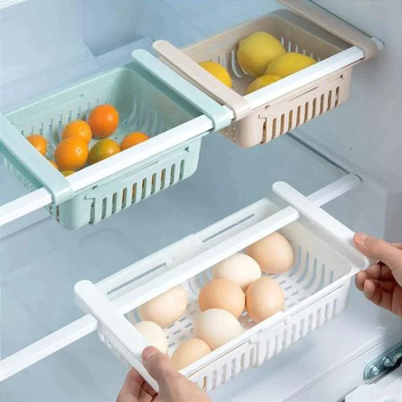 Gaveta Organizadora De Geladeira Ajustavel Multiuso Retratil De Plastico Minha loja 