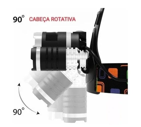 Lanterna De Cabeça com 3 Leds Profissional Led Ultra Potente 0 NACIONA1SS 