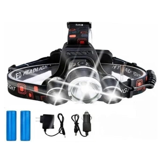 Lanterna De Cabeça com 3 Leds Profissional Led Ultra Potente 0 NACIONA1SS 