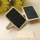 Placas de Preço Mini Lousa Quadro Negro de Madeira Pacote com 20 PÇS 6cmx4,8cm Prendedor 4,5cm Placa de Preço Paneshopping.com 