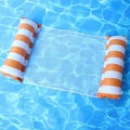Rede Inflável Para Piscina - Floating Bed Pool Brinquedos 039 Divino Produto Listras Laranja 