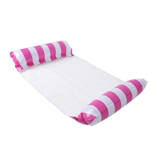 Rede Inflável Para Piscina - Floating Bed Pool Brinquedos 039 Divino Produto Listras Rosas 